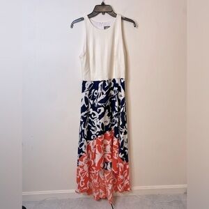 Vince Camuto High Low Sleeveless Floral Dress Vacation Resortwear Summer Size 8